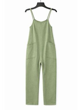 Grayson Social Girls Green French Terry Cami Jumpsuit Size Small 6-6x NWT